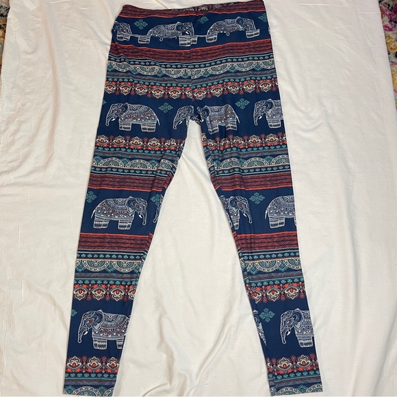 3/$15 LULA ROE Boho Elephants Leggings, TC - Picture 2 of 8
